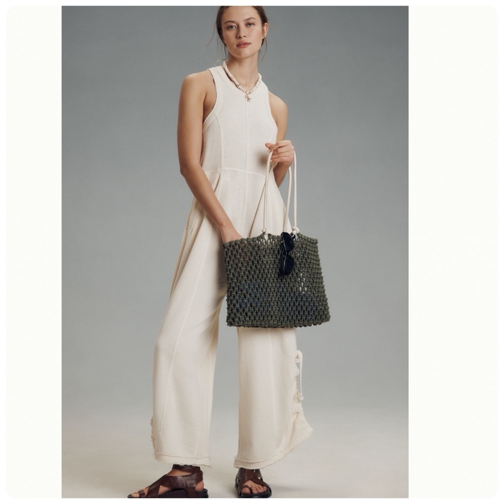 NWT Anthropologie Daily Practice Horizon Wide-Leg Knit Jumpsuit , size M/L - Picture 7 of 17